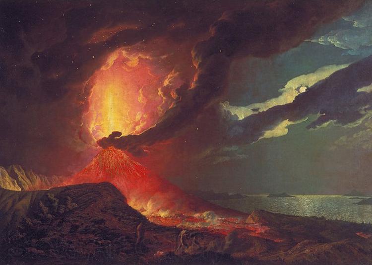 Joseph wright of derby Vesuvius in Eruption, with a View over the Islands in the Bay of Naples Norge oil painting art